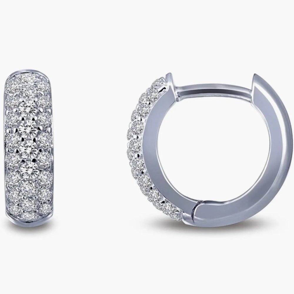 Lafonn 'Lassaire' Pave Hoop Huggie Earrings